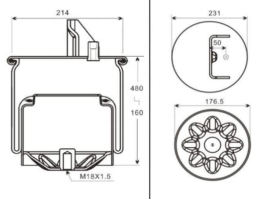 TRS-220SCN rollender Vorsprungs-Luft-Frühlings-Suspendierungs-Gummifrühling für LKW