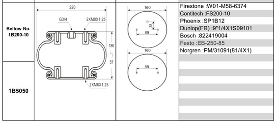 Fahrfrühling Firestone-Gummi-Luft-Frühling der Luft-W01-M58-6374/FS200-10