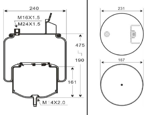 LKW-Luft-Frühling Firestone W01-M58-8474 Goodyear 1R10-704 20582215 für -Luft-Frühling